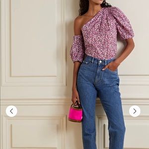 Liddy convertible one-shoulder floral-print cotton-voile top new with tags,